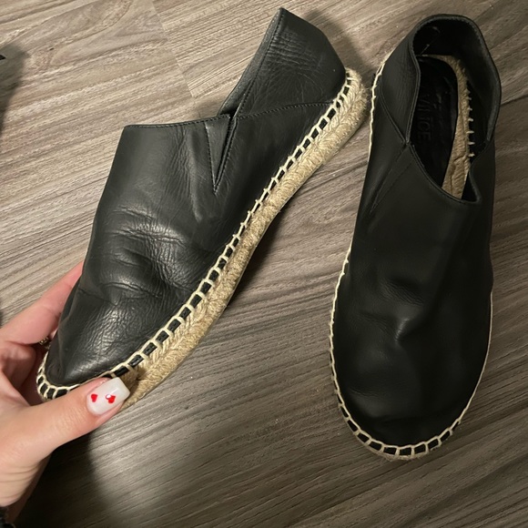 vince black leather espadrilles - Picture 2 of 6